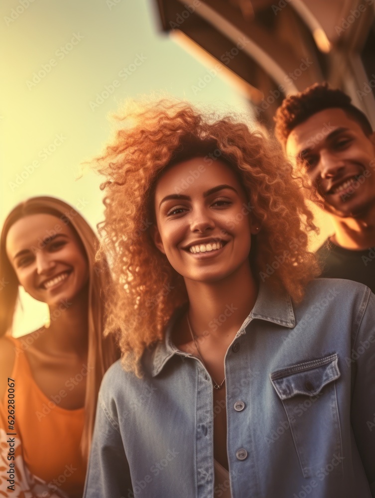 Obraz premium Friendship Day. Happy friends is smilling