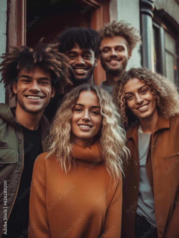 Fototapeta premium Friendship Day. Happy friends is smilling