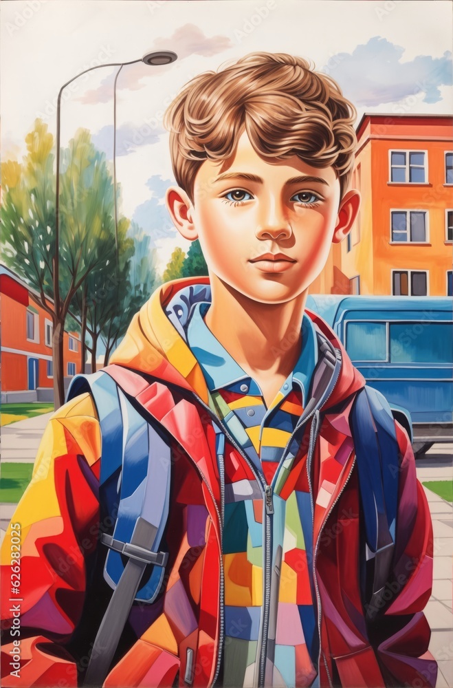 Back to school: Happy Caucasian boy, backpack, first day
| Generative AI Back to school: Happy Caucasian boy, backpack, first day
| Generative AI