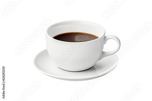 Top View of Coffee Cup Isolated on Transparent Background, Generative Ai