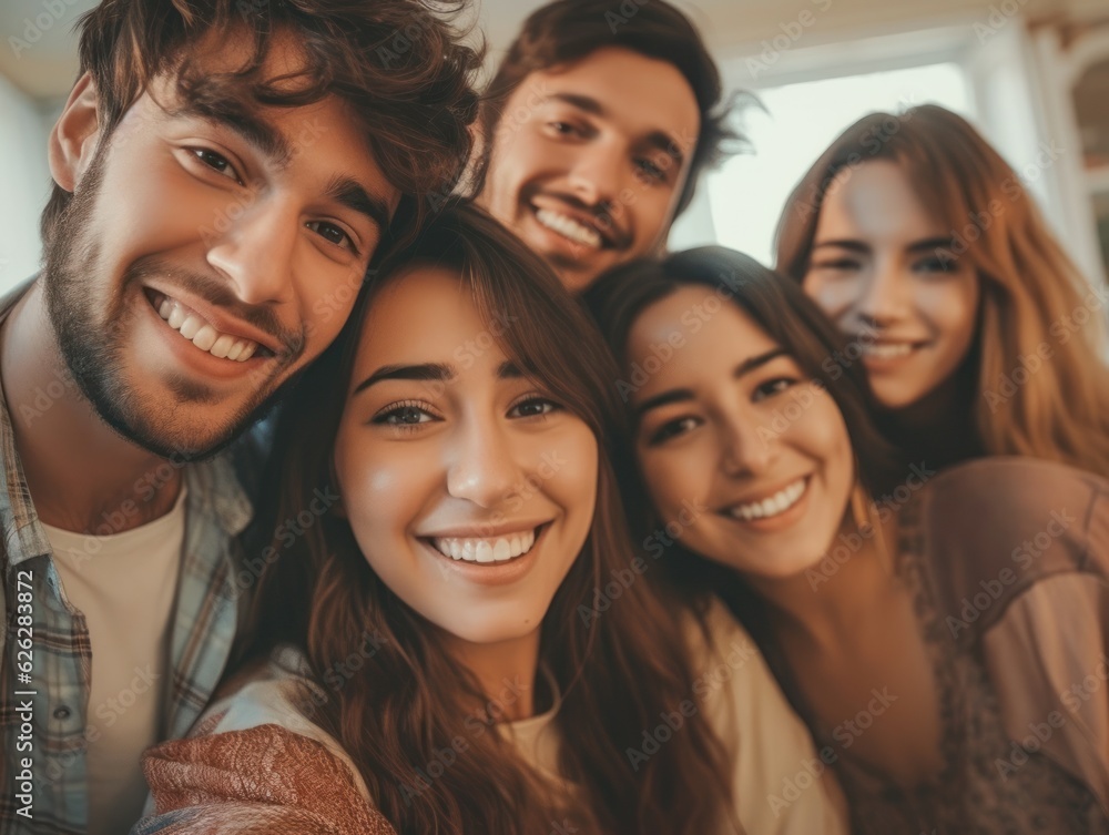 Obraz premium Friendship Day. Happy friends is smilling. Generative AI