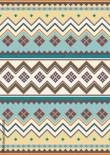 Ethnic vector seamless pattern. South Western decor style. Mexican blanket, rug with tribal ornament.