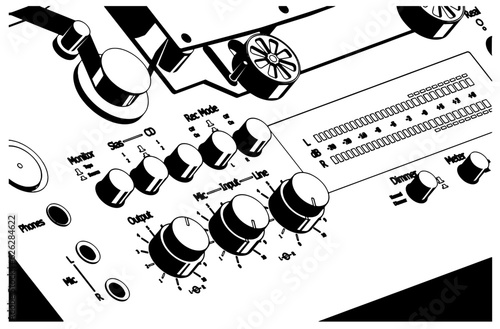 Reel-to-reel recorder close-up