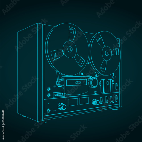 Reel to reel tape recorder sketch