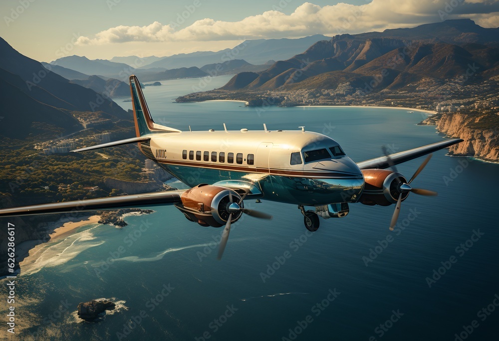 Fototapeta premium Airplane, generative ai