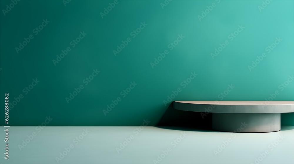 custom made wallpaper toronto digitalMinimal Studio Background in turquoise Colors. Modern Podium for Product Presentation
