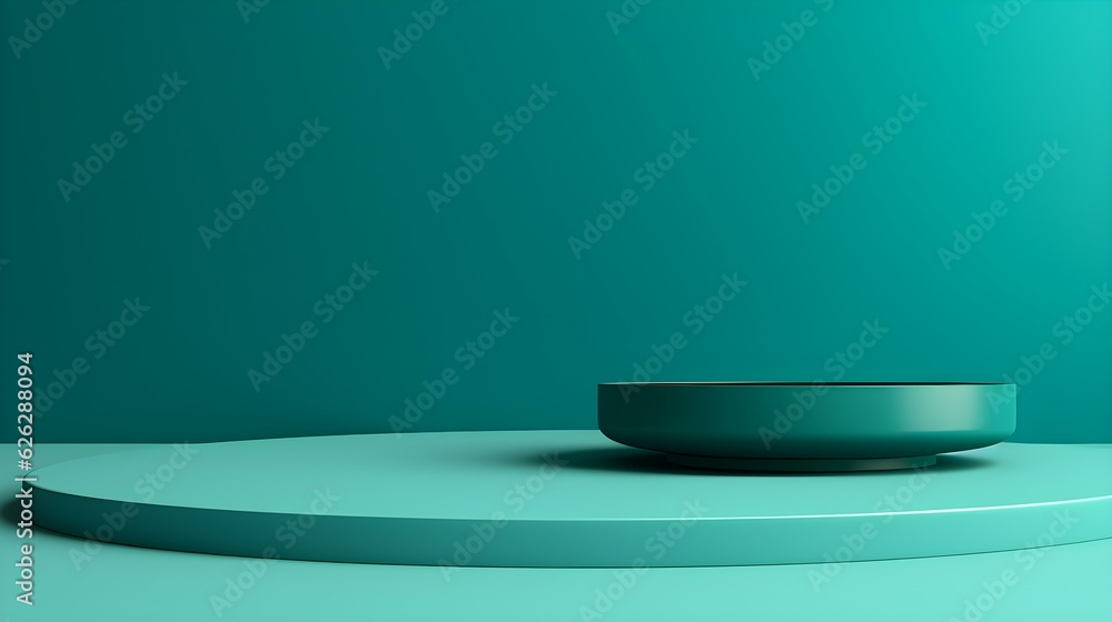 Minimal Studio Background in turquoise Colors. Modern Podium for Product Presentation
Minimal Studio Background in turquoise Colors. Modern Podium for Product Presentation