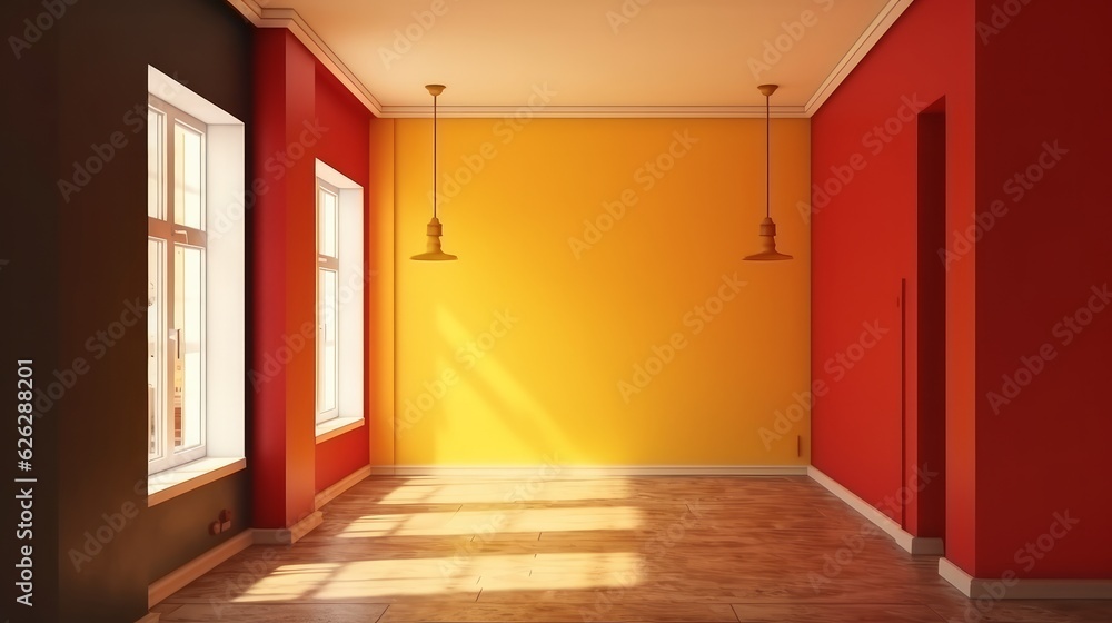 Fototapeta premium home interior blank empty space interior design concept room space mock up template backdrop minimal decoration with daylight clean and clear no furniture,ai generate