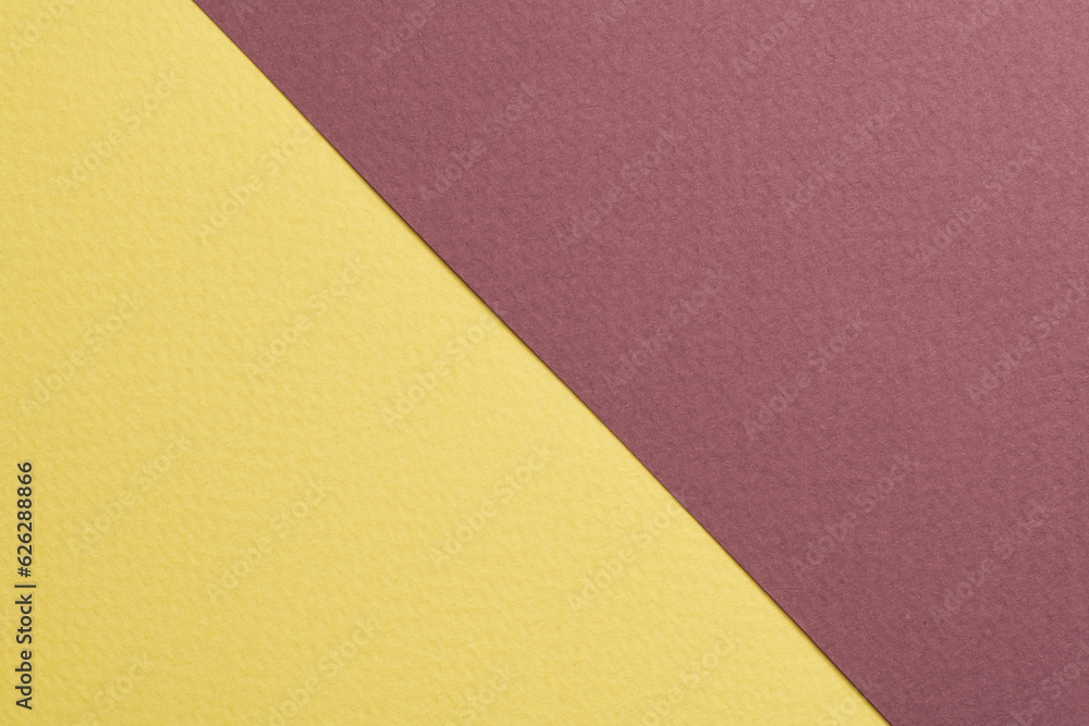 Rough kraft paper background, paper texture red burgundy yellow colors. Mockup with copy space for text.