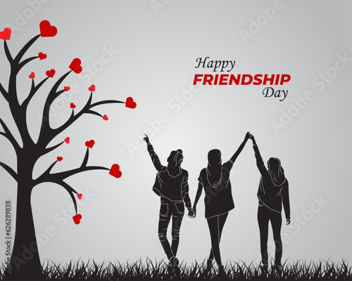 International Friendship Day. Holiday concept. template for background, banner, poster and card. vector illustration. flat design.