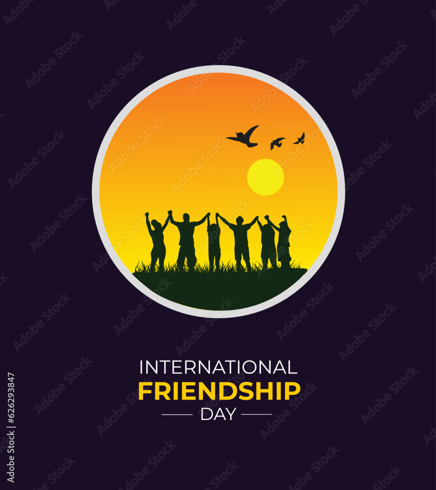 International Friendship Day. Holiday concept. template for background, banner, poster and card. vector illustration. flat design.