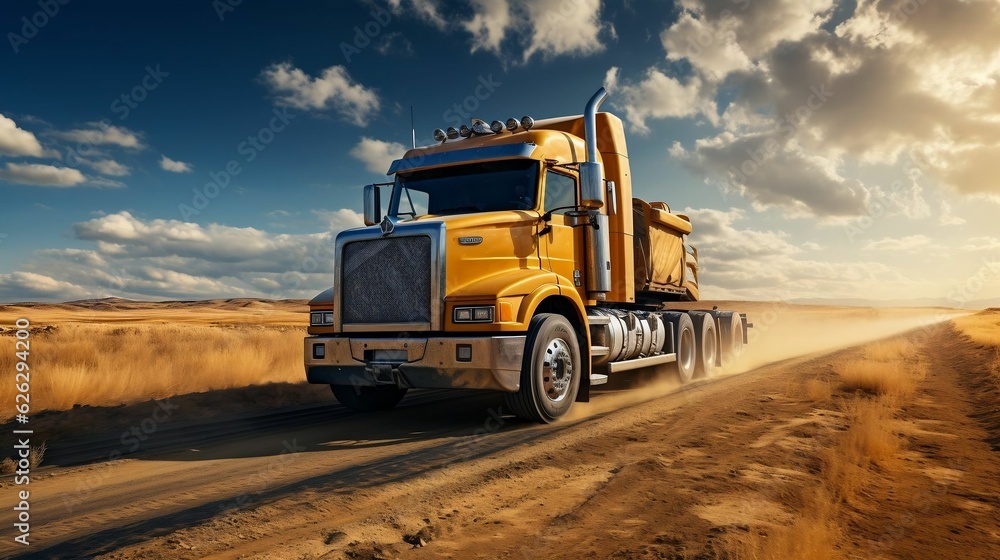 Heavy truck vehicles under clear sky