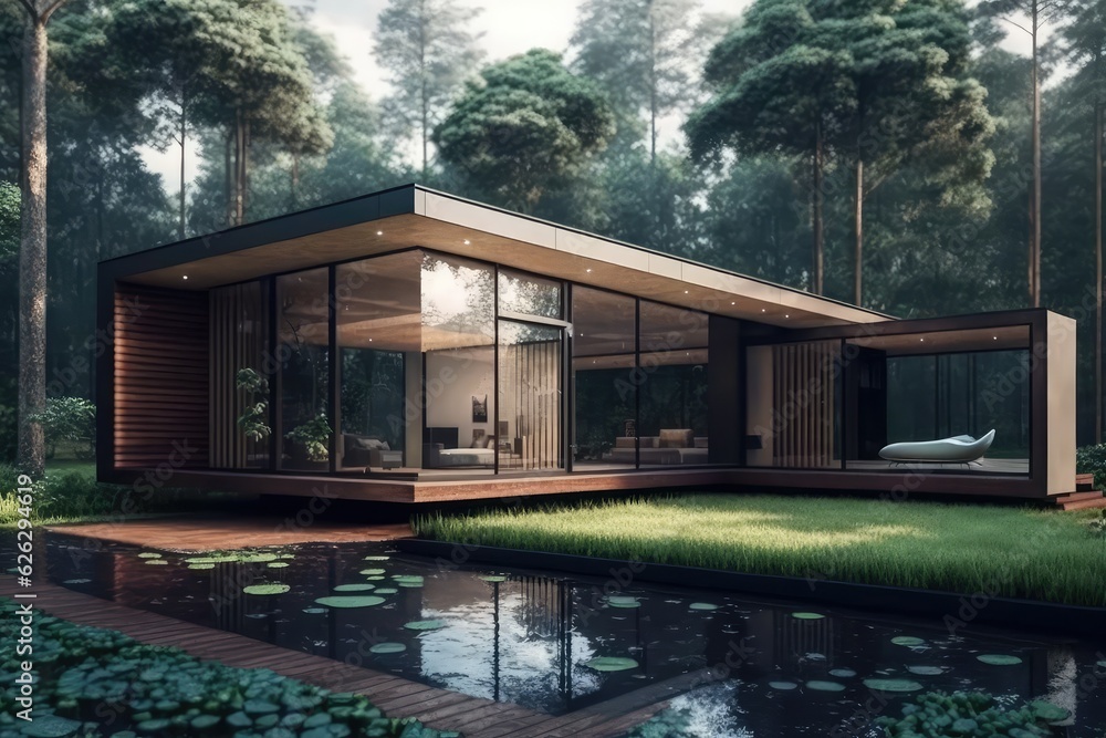 3d render impeccable premium mansion with pool and garden generative ai 3d render impeccable premium mansion with pool and garden generative ai