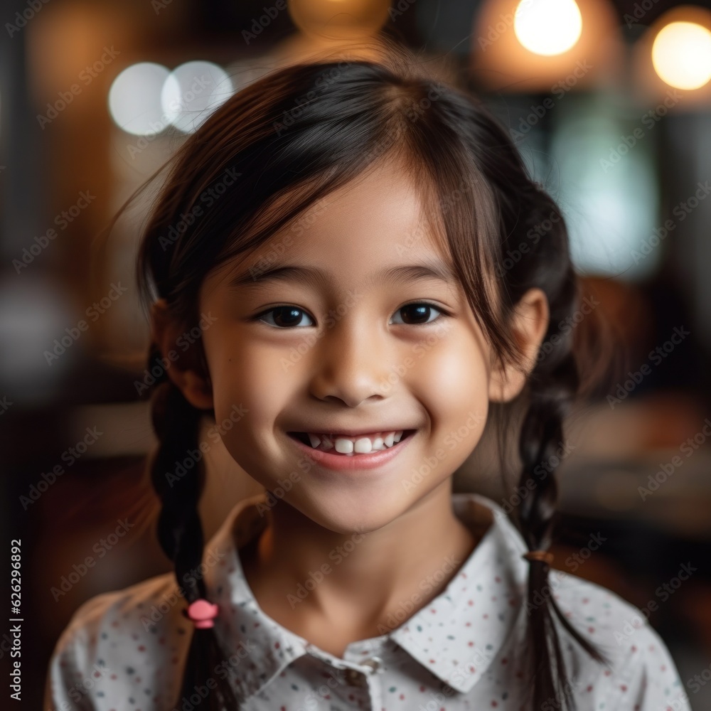 Asian Girls' Education. Happy beautiful Asian Girl is smilling. Generative AI Asian Girls' Education. Happy beautiful Asian Girl is smilling. Generative AI