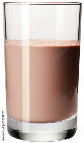 Glass of Cold Cocoa. Isolated on Transparent Background. generative ai