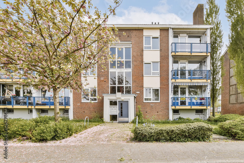 an apartment building with trees and bushes in the fore - image is taken from google street, cambridge, uk