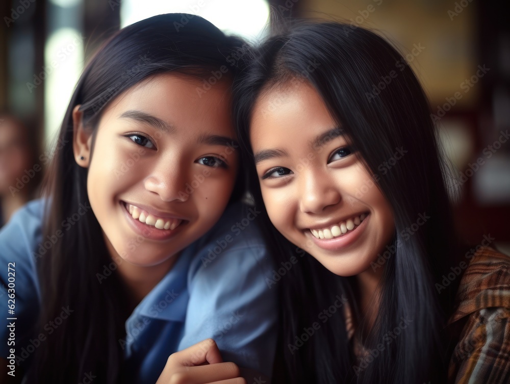 Asian Girls' Education. Happy beautiful Asian Girl is smilling. Asian Girls' Education. Happy beautiful Asian Girl is smilling.