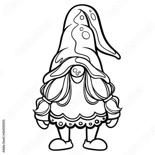 gnome drawing with black lines on a white background
