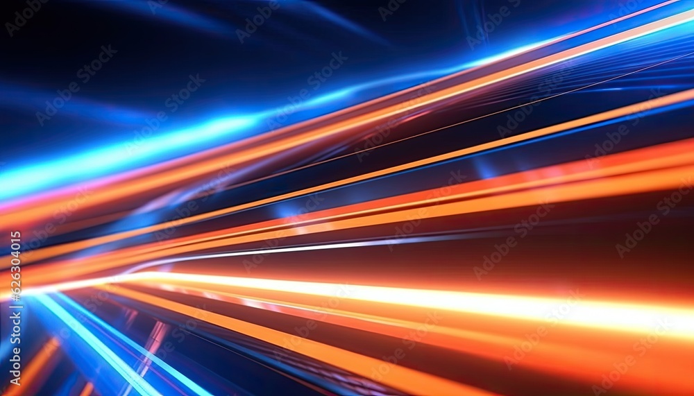 Colorful neon speed light lines background. Fiber optic Technology. Futuristic wallpaper. banner. Illustration. Generative AI Colorful neon speed light lines background. Fiber optic Technology. Futuristic wallpaper. banner. Illustration. Generative AI