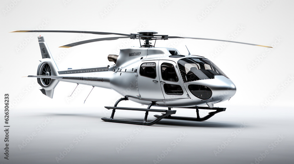 Fototapeta premium Modern helicopter. Isolated on white background