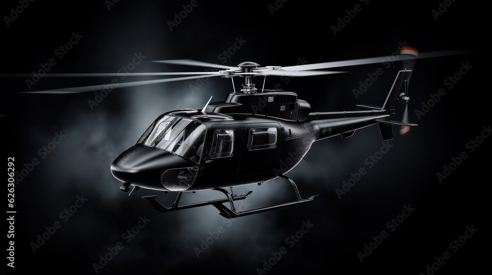 Business helicopter isolated on black Business helicopter isolated on black