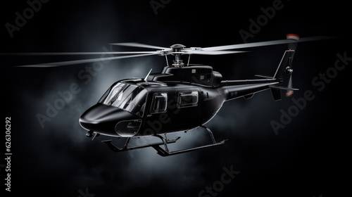 Business helicopter isolated on black © Nataliya