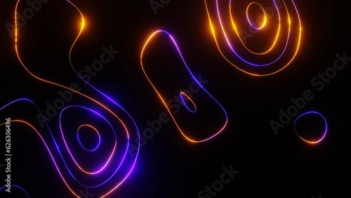 Wallpaper Mural Purple and Orange on Black Abstract Neon Glowing Moving Background VJ Loop Animation in 4K Torontodigital.ca