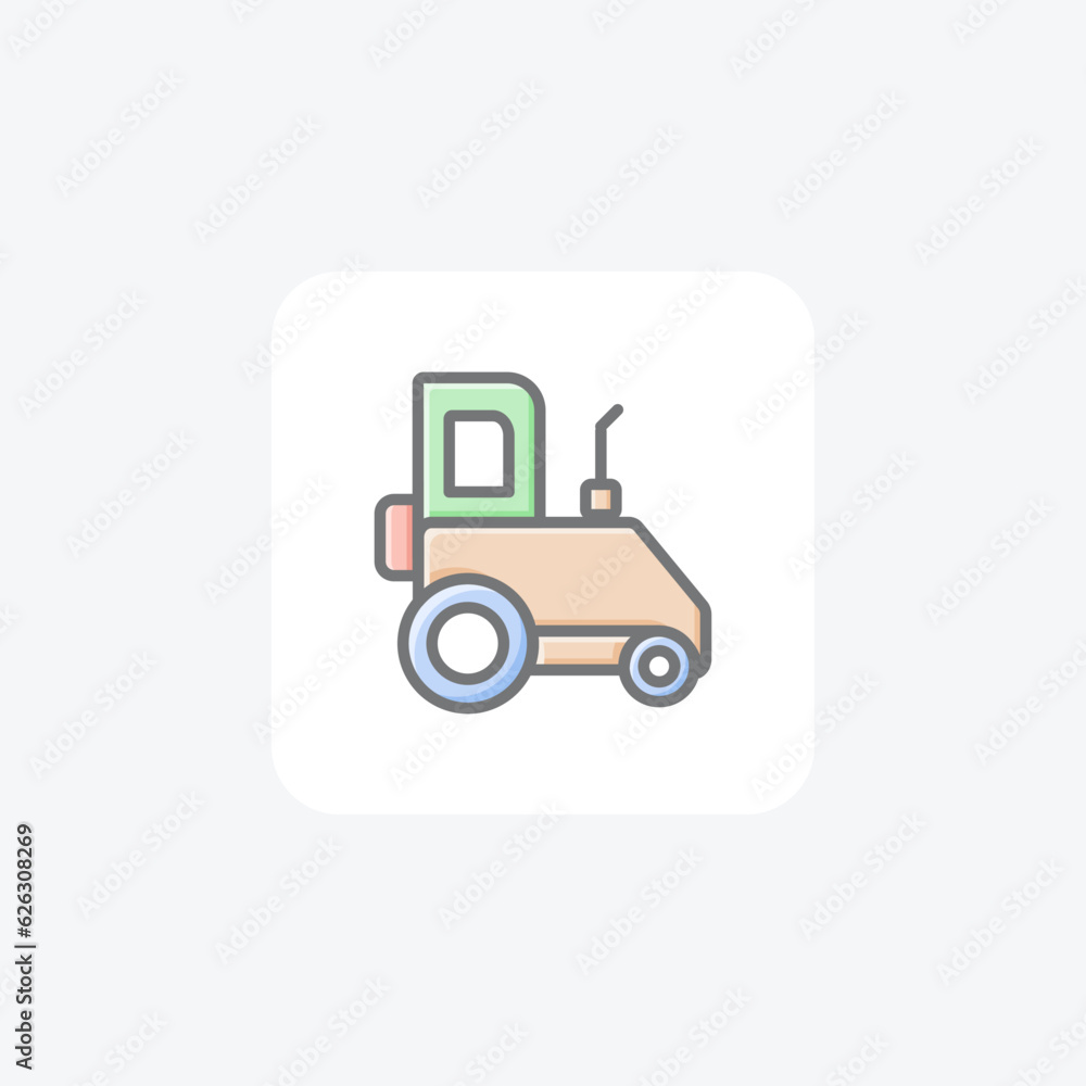 Mighty Tractor, farming Vector Awesome Fill Icon