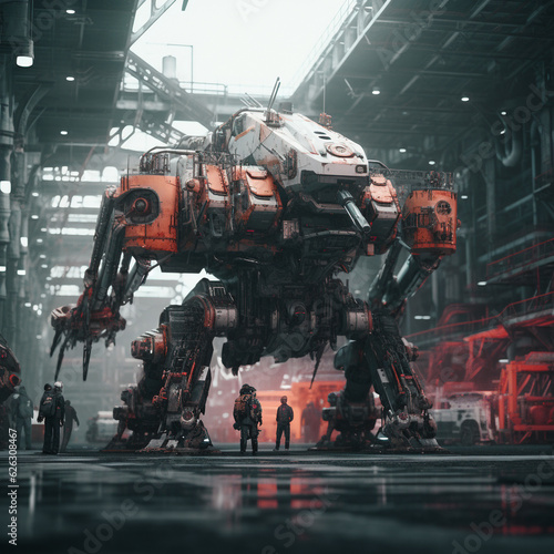 Robot Machine Future Robotic Sci-fi Military 3D Science Fiction Technology Apocalypse Generative AI Futuristic © boglyph
