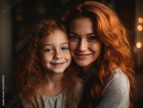 Happy Mother's Day. Mather and daughter smiling happily. 