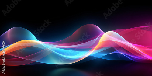 abstract background with a neon glowing abstract waves, abstract background for wallpaper created with AI