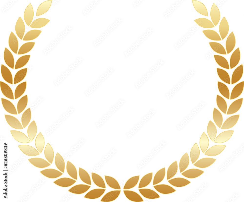 Golden Laurel. Luxury Gold Label. Glossy Metal Badge. Golden Element. Golden Laurel. Luxury Gold Label. Glossy Metal Badge. Golden Element.