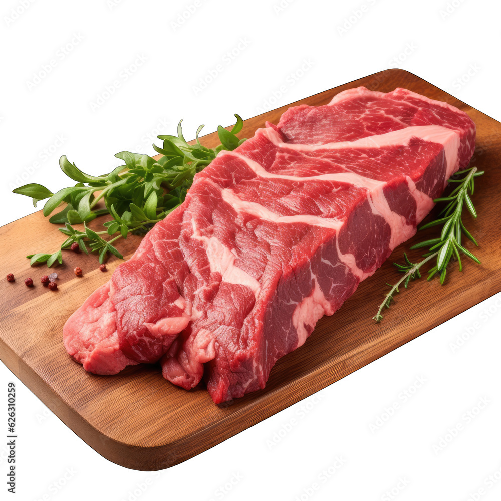 A raw meat on a cutting board