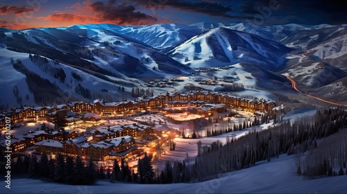 Print op canvas Scenic Beauty of Beaver Creek: Ski Resort in Colorado's Rocky Mountains: Generat