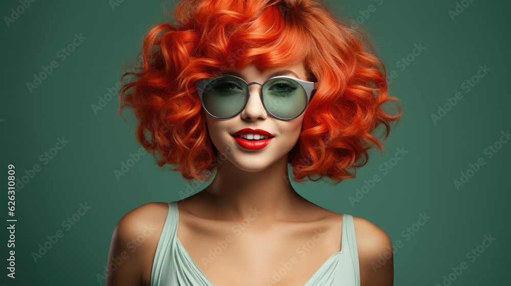 Beautiful woman with red hair generated by AI Beautiful woman with red hair generated by AI