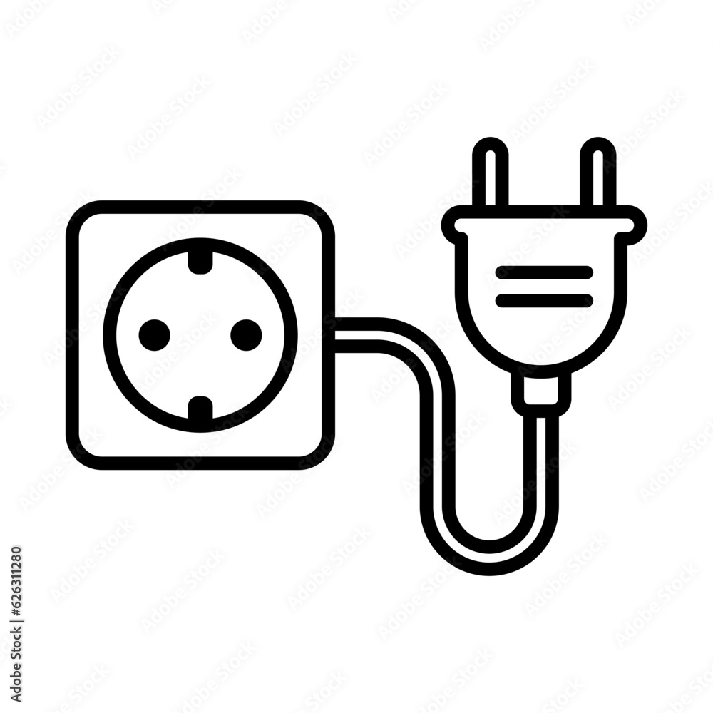Power socket icon vector on trendy design Power socket icon vector on trendy design