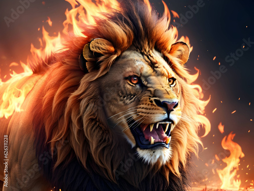 lion in the flame