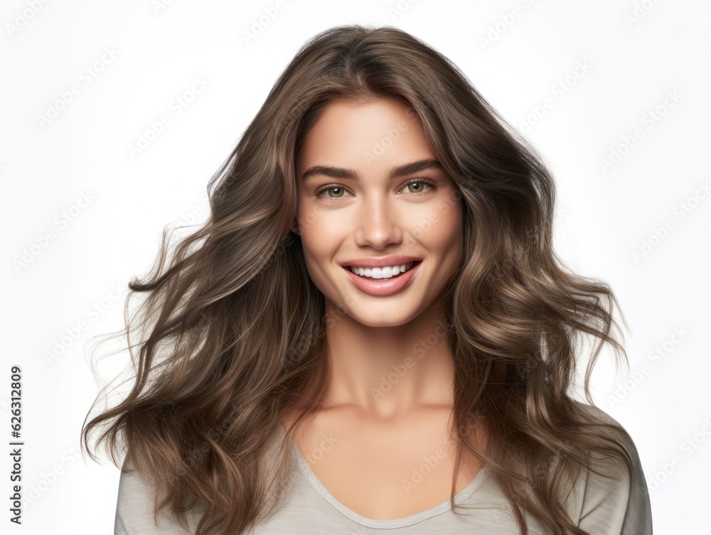 Beautiful model woman with long hairstyle. Care and beauty hair products. Generative AI Beautiful model woman with long hairstyle. Care and beauty hair products. Generative AI