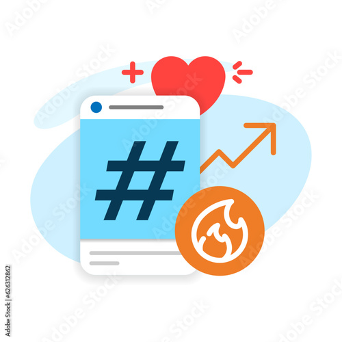 social media engagement, trending content concept illustration flat design vector eps10. modern graphic element for landing page, empty state ui, infographic, icon