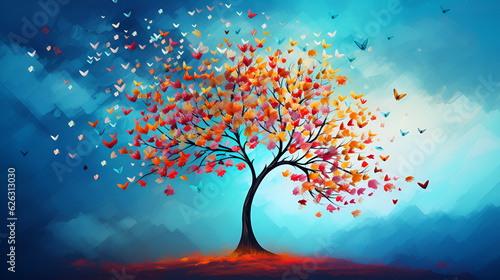 tree with colorful leaves © Imran