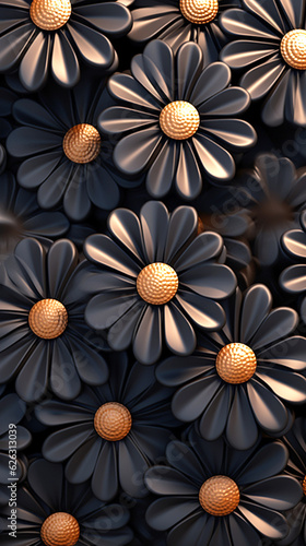 Black lyly flowers 3d rendering high quality photo