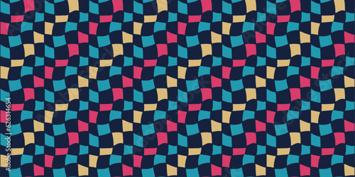 Diagonal checkered pattern. Vector checkerboard pattern from colored cells. For print and seamless wallpaper.