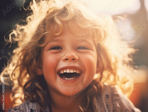 The happiest child on earth. Cute baby smiling carefree. 