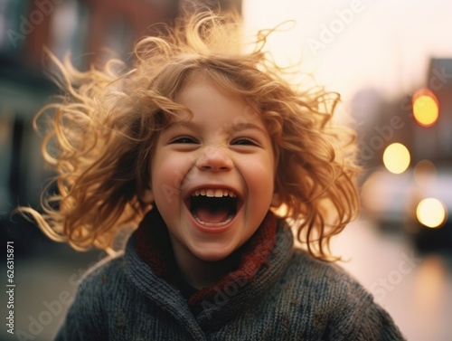 The happiest child on earth. Cute baby smiling carefree. 