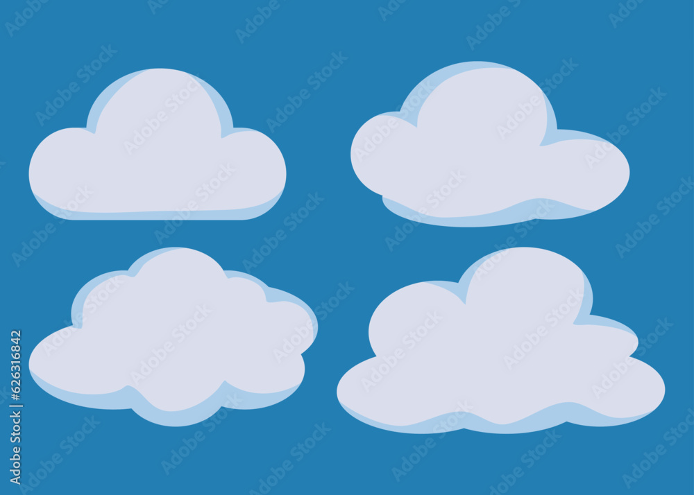 clouds in the sky, cloudy vector, simple cartoon cloud