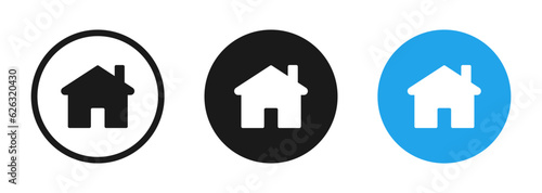 home icon button, web main page icon - house icon, home sign in circle for website and mobile app ui icons