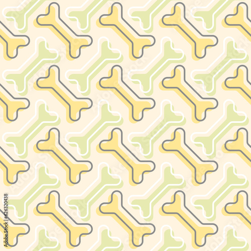 doodle line bones and colorful bones seamless pattern on orange background. vector abstract illustration.