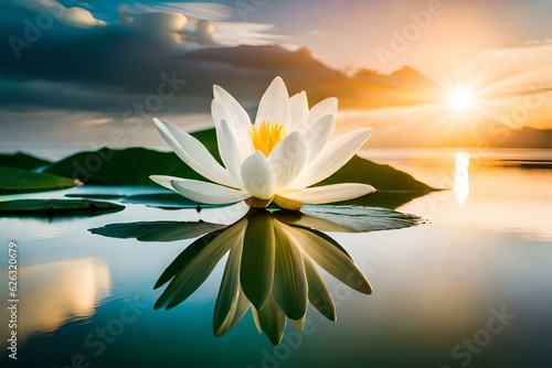 water lily on the lake