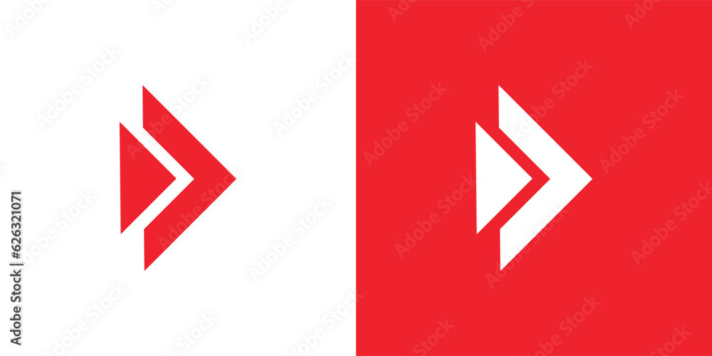 Business Arrow growth red Logo design vector template