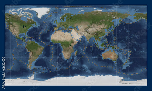 Fototapeta Naklejka Na Ścianę i Meble -  Arabian tectonic plate. Satellite. Patterson Cylindrical. Boundaries